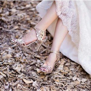 Klub Nico Moxie Champagne Leather Heel, Size 8M